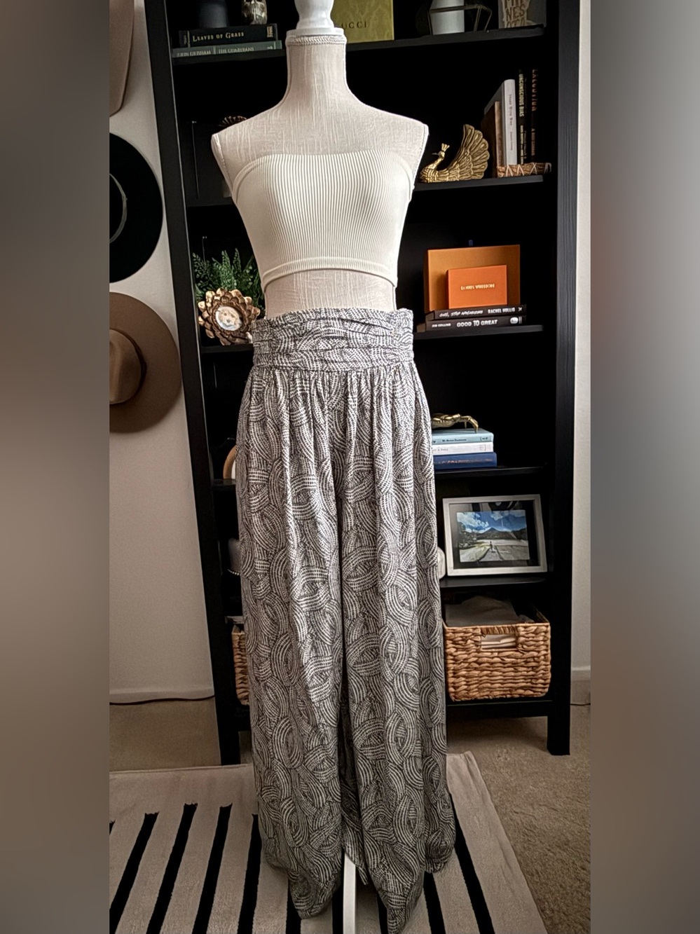 Anthropologie High-Waist Printed Wide Leg Pants